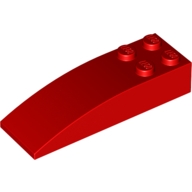 Lego kostka (kostička) 6x2 zakulacená nahoře, červená (4180544)